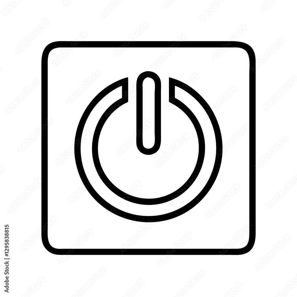 power button icon, power button line art - simple line art of power button, perfect for power button logos and icons power button icon, power button line art - simple line art of power button, perfect for power button logos and icons