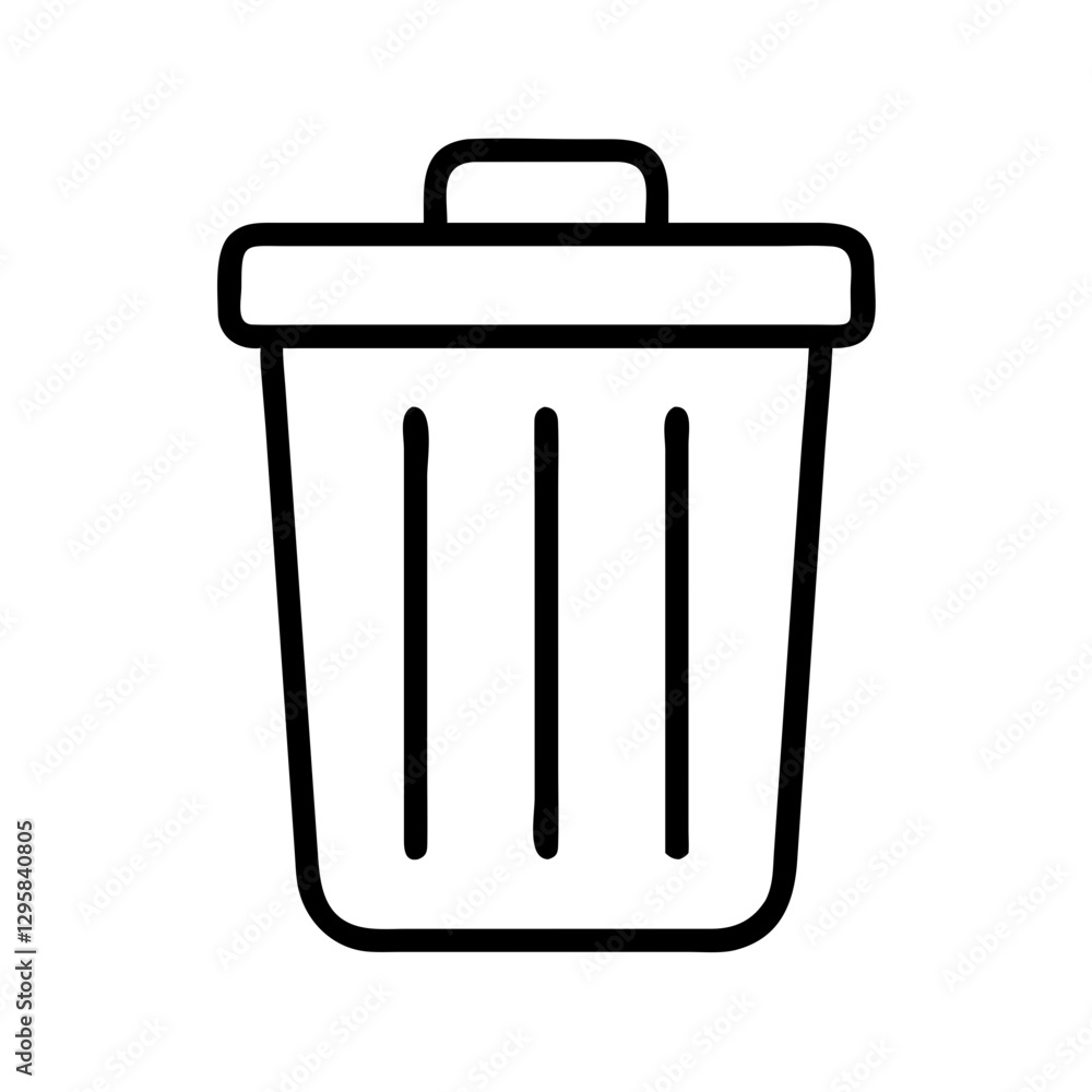 trash can icon, trash can line art - simple line art of trash can, perfect for trash can logos and icons trash can icon, trash can line art - simple line art of trash can, perfect for trash can logos and icons