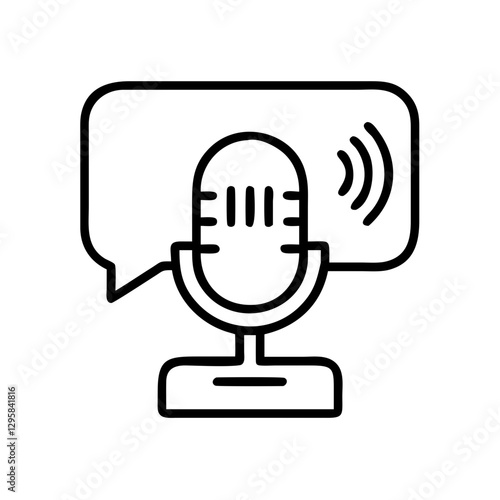 voice assistant icon, voice assistant line art - simple line art of voice assistant, perfect for voice assistant logos and icons