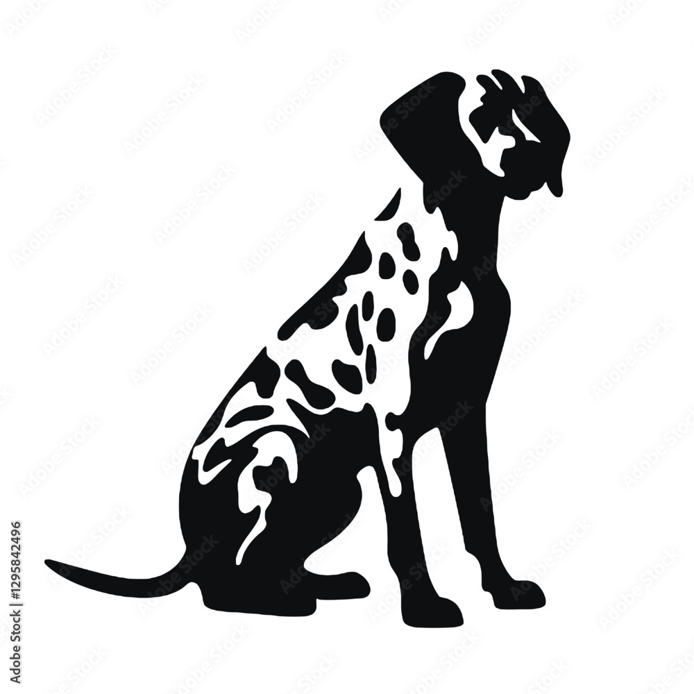 Fototapeta premium Dalmatian dog - Vector black silhouette isolated