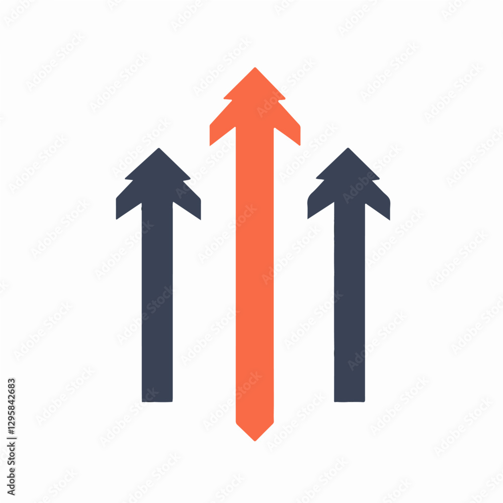 Simple flat 2D icon multi-directional arrow isolated on blue background, vector, flat design, animation design, animation design, simple flat 2D icon, clipart Simple flat 2D icon multi-directional arrow isolated on blue background, vector, flat design, animation design, animation design, simple flat 2D icon, clipart