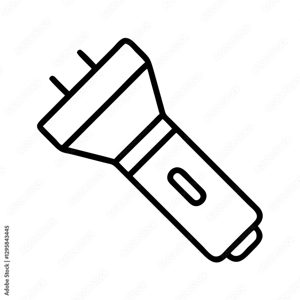flashlight icon, flashlight line art - simple line art of flashlight, perfect for flashlight logos and icons flashlight icon, flashlight line art - simple line art of flashlight, perfect for flashlight logos and icons