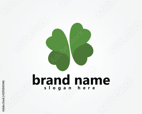 modern clover logo clover leaves are like two ribbons unraveling to form butterfly wings logo design