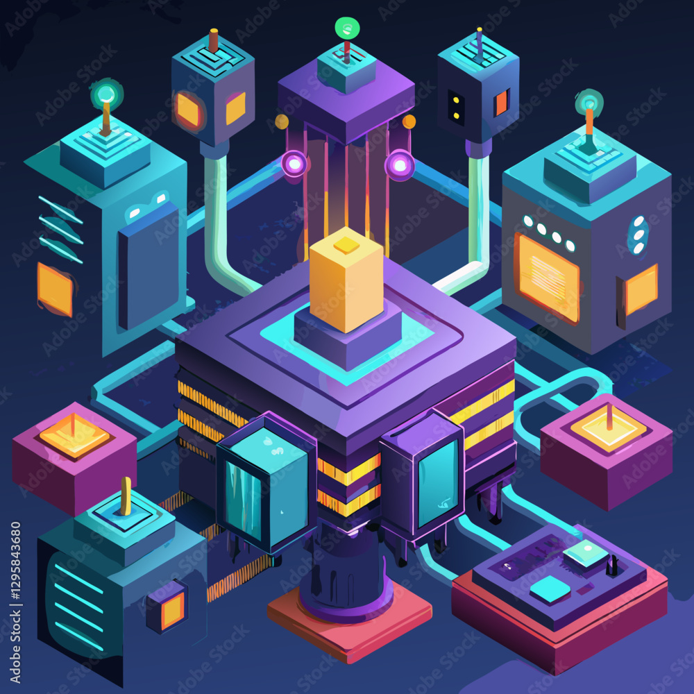 Fototapeta premium isometric view of a modern building