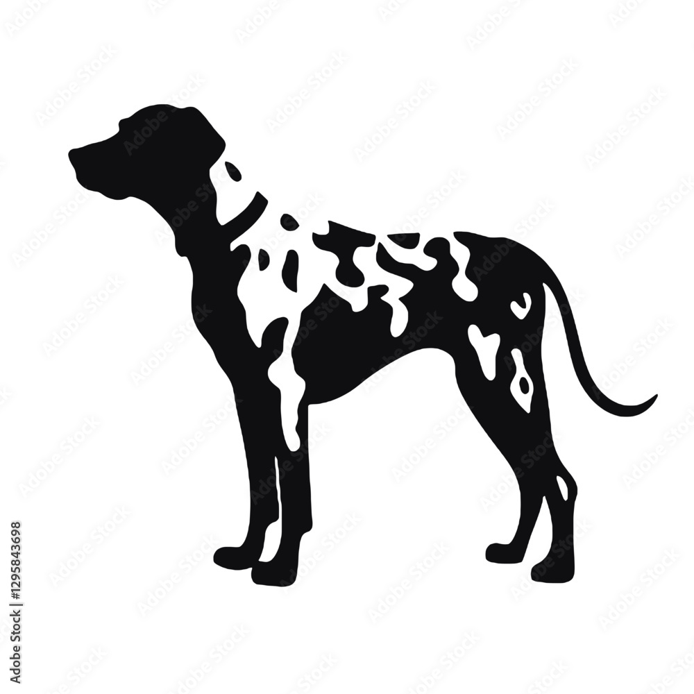 Fototapeta premium Dalmatian dog - Vector black silhouette isolated