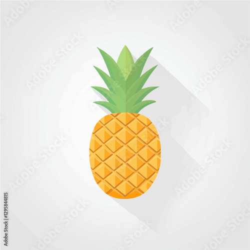 Simple flat 2D icon orange pineapple isolated on white background, vector, flat design, animation design, animation design, simple flat 2D icon, clipart