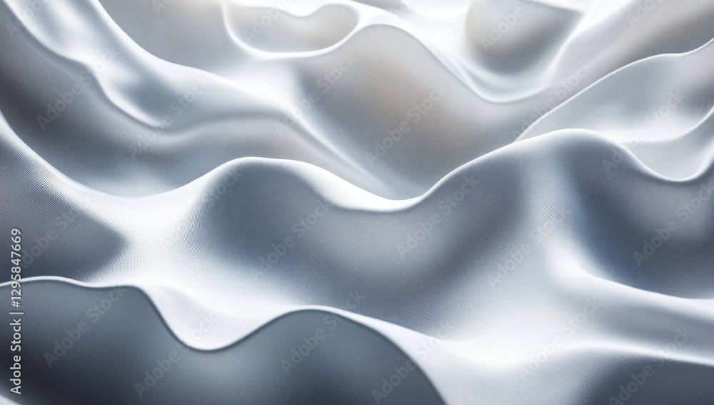 Fototapeta premium Abstract wavy white fabric folds