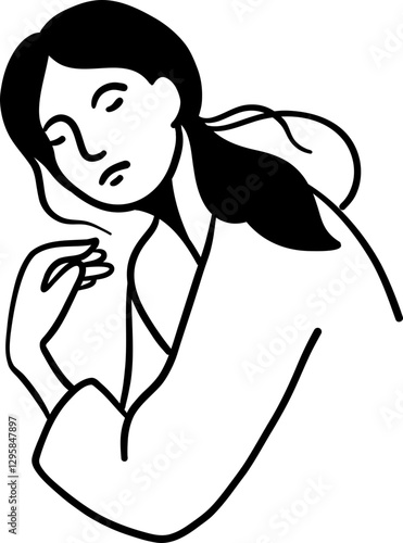 aesthetic woman lineart illustration