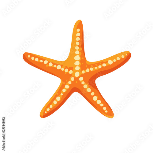 Simple flat 2D illustration of orange starfishes clipart isolated on a white background, vector 2D design, icon, flat 2d illustration art, flat icon