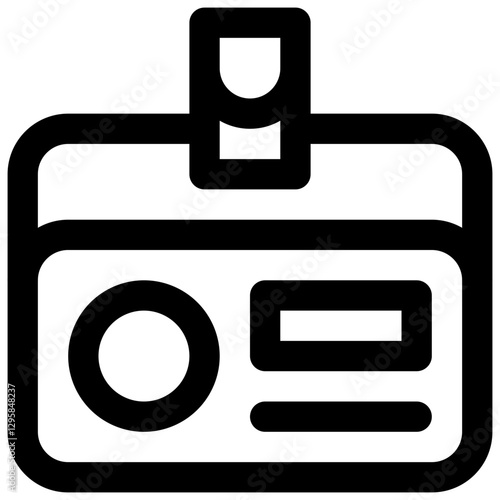 Press pass. Editable stroke vector icon.
