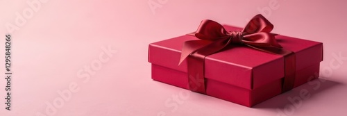 Elegant chocolate box with satin ribbon, isolated , birthday, valentines