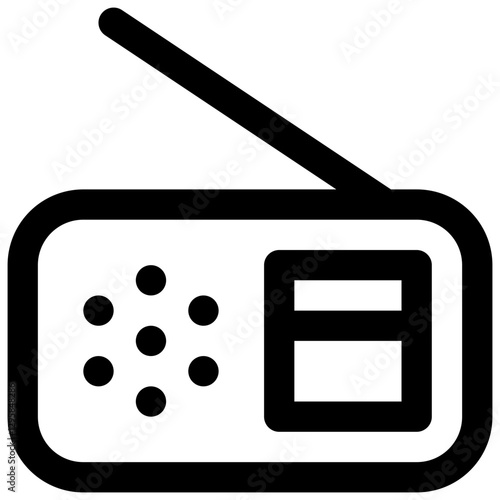 Radio. Editable stroke vector icon.