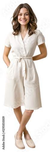 PNG Fullbody of woman fashion dress clothing.