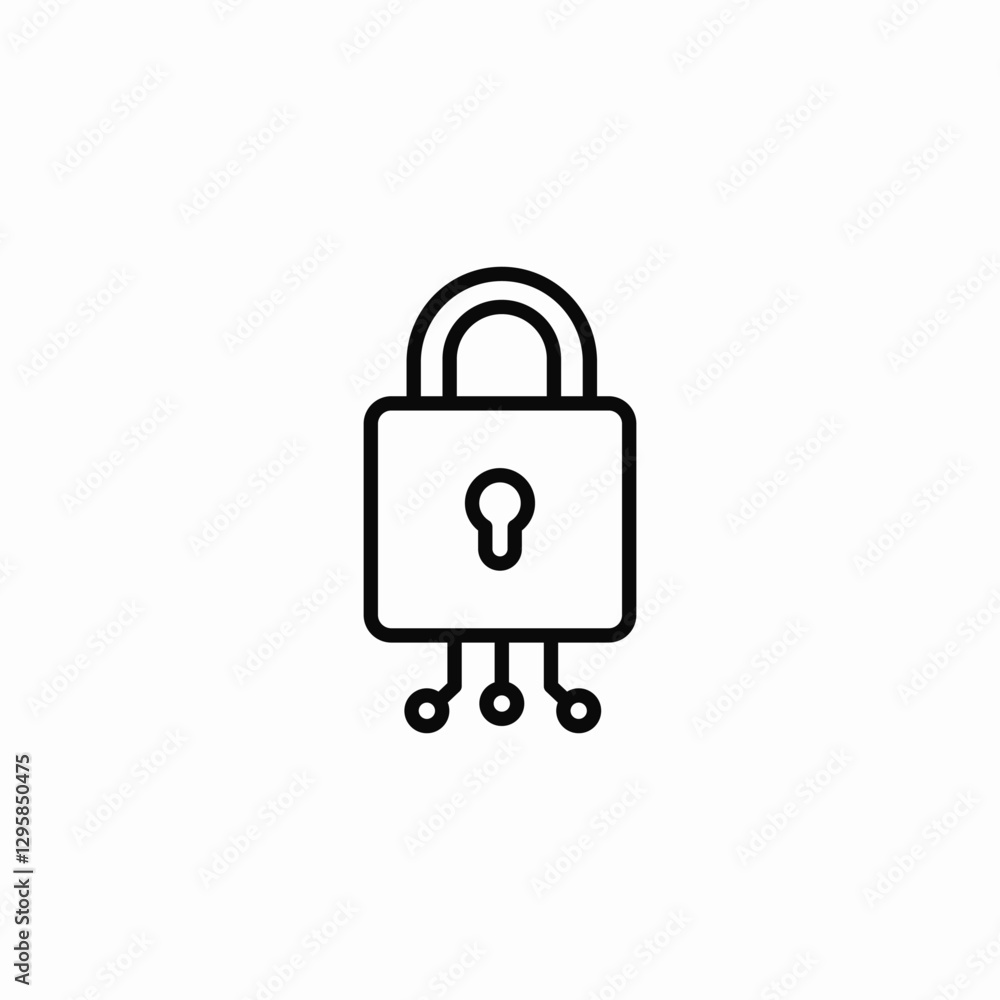 Digital security lock icon vector sign Digital security lock icon vector sign