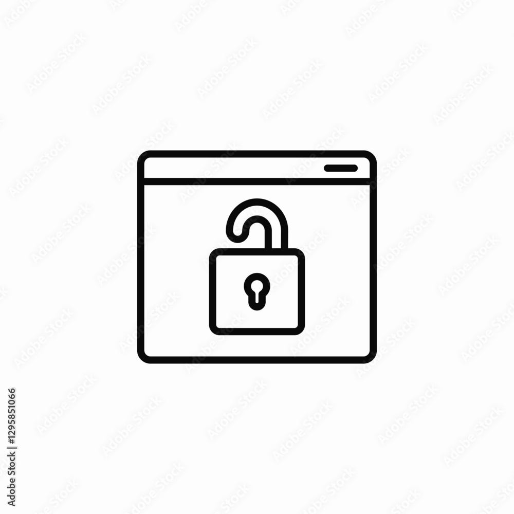 Web security browser lock icon vector sign Web security browser lock icon vector sign