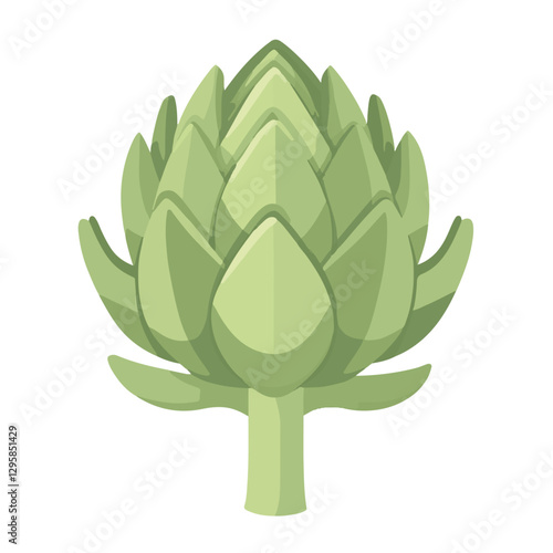 A Simple icon flat 2D icon artichoke isolated on a transparent background, vector, animation design, simple flat 2D icon, minimalist design and modern illustration