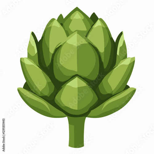 A Simple icon flat 2D icon artichoke isolated on a transparent background, vector, animation design, simple flat 2D icon, minimalist design and modern illustration