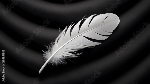Wallpaper Mural White feather on black background Torontodigital.ca