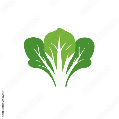 A Simple icon flat 2D icon green bok choy isolated on a transparent background, vector, animation design, simple flat 2D icon, minimalist design and modern illustration