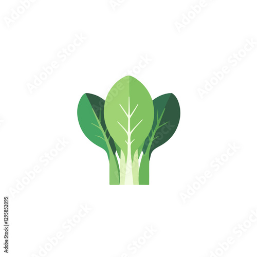 A Simple icon flat 2D icon bok choy isolated on a transparent background, vector, animation design, simple flat 2D icon, minimalist design and modern illustration