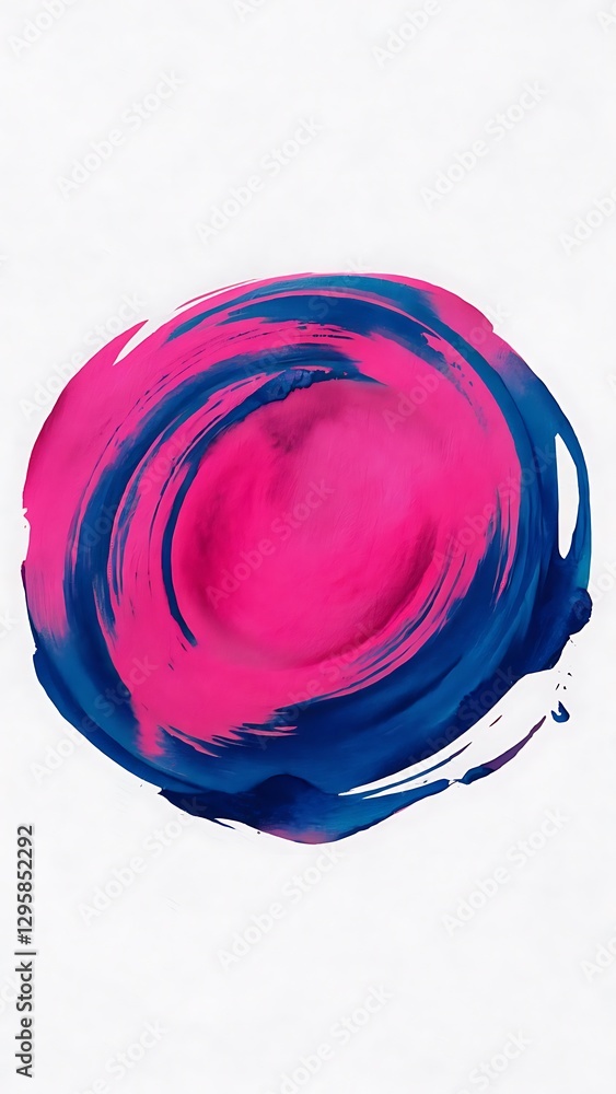 custom made wallpaper toronto digitalPink and blue large watercolor texture spot on white paper isolated