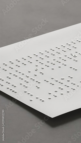 Wallpaper Mural Close up view of braille text on white paper isolated on grey Torontodigital.ca