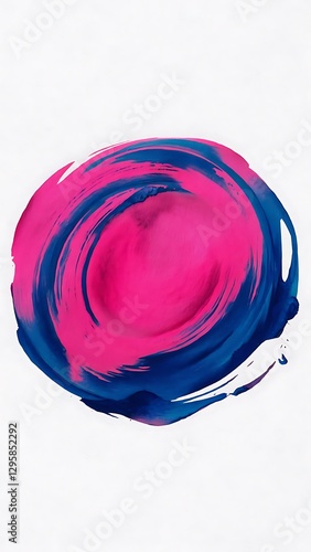 Wallpaper Mural Pink and blue large watercolor texture spot on white paper isolated Torontodigital.ca