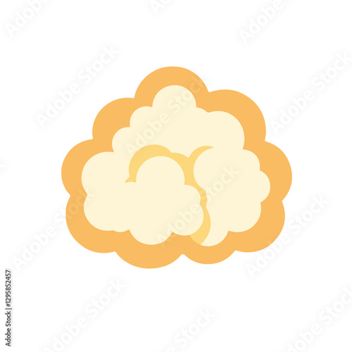 A Simple icon flat 2D icon orange cauliflower isolated on a transparent background, vector, animation design, simple flat 2D icon, minimalist design and modern illustration