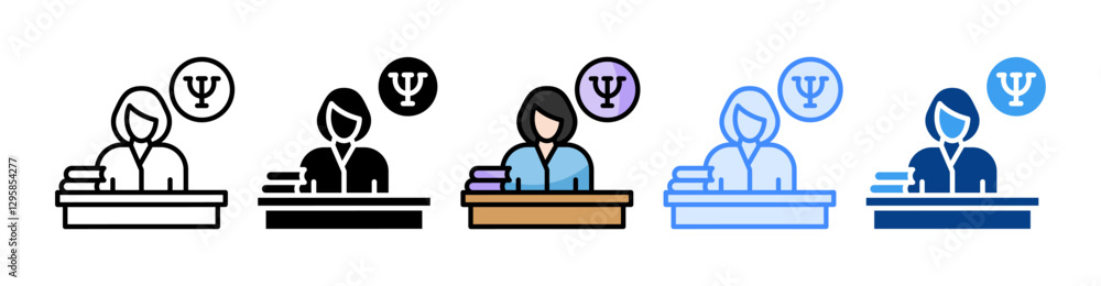 Counselor Office Icon Set Multiple Style Collection Counselor Office Icon Set Multiple Style Collection