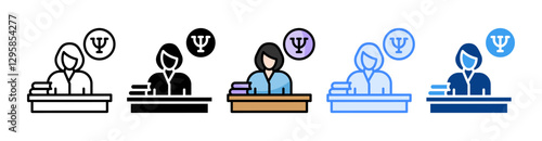 Counselor Office Icon Set Multiple Style Collection