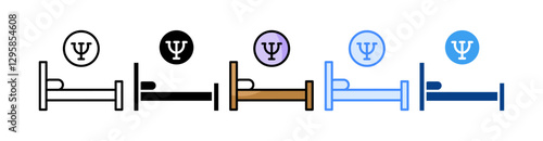 Bed Icon Set Multiple Style Collection