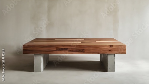 Wallpaper Mural Wood table top on bare concrete wall background - can be used for display or montage your products. Torontodigital.ca