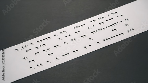 Wallpaper Mural Close up view of braille text on white paper isolated on grey Torontodigital.ca
