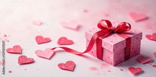 Watercolor Valentine's boxes, red pink ribbons , illustration, adorable, valentines