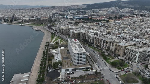 Wallpaper Mural Thessaloniki, showing Makedonia Palace and urban cityscape, aerial view Torontodigital.ca