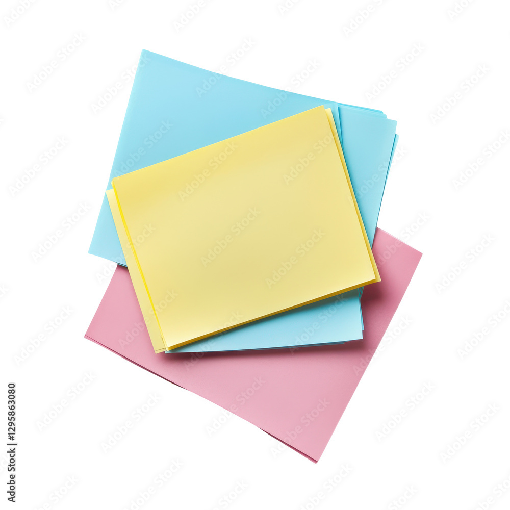 Colorful Stack of Sticky Notes - A Vibrant Stationery Arrangement Colorful Stack of Sticky Notes - A Vibrant Stationery Arrangement