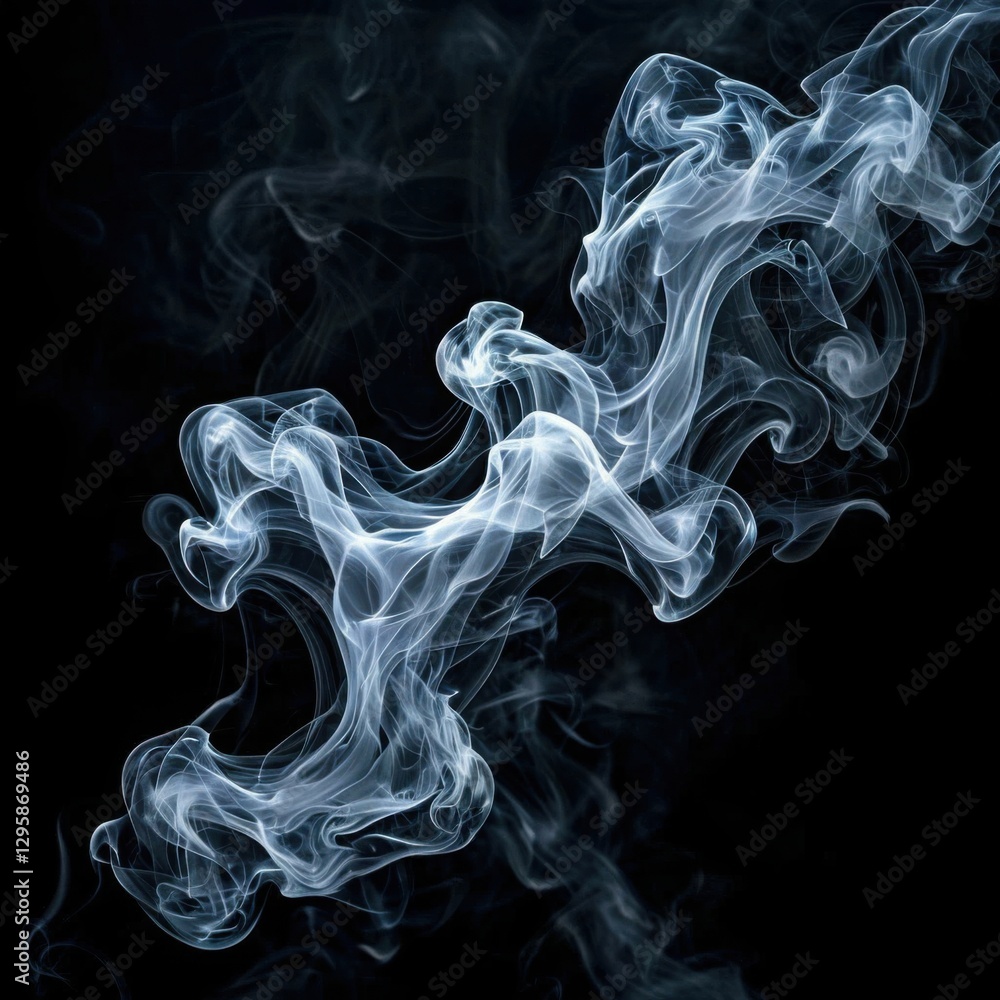 smoke on a black background. Generated AI smoke on a black background. Generated AI