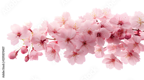 Cherry Blossom Branch on transparent background