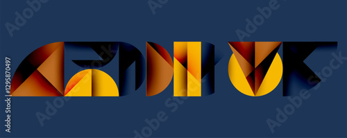 Abstract geometric pattern with intersecting circles and triangles in gradients. The high-contrast composition creates depth and a dynamic, modern aesthetic