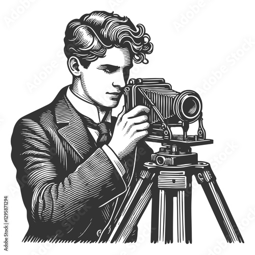 Photographer with Camera vector illustration