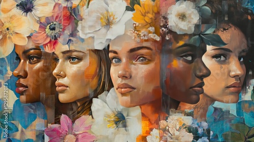 Diverse women breaking barriers for gender equality global movement digital art inspirational empowerment