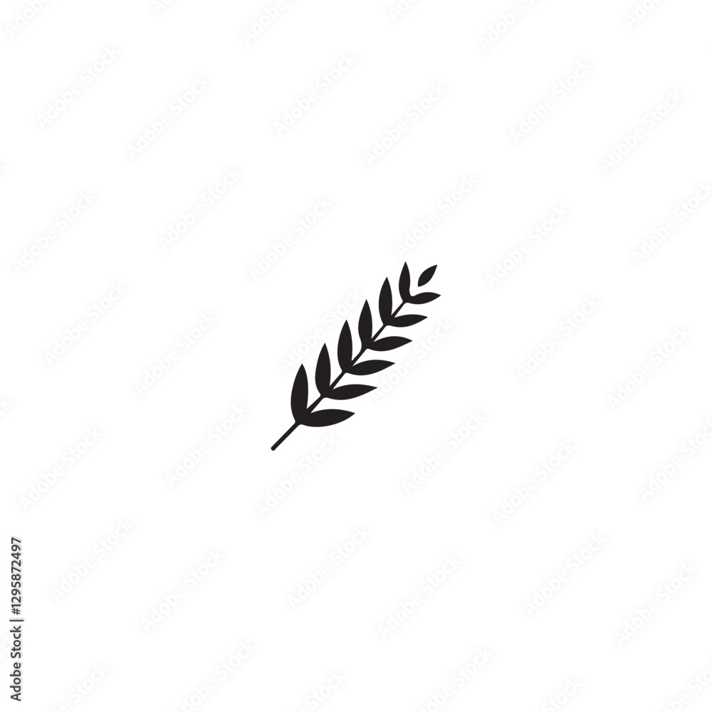 Simple Black Wheat Ear Silhouette Vector Graphic.A clean, vector graphic of a wheat ear. Simple Black Wheat Ear Silhouette Vector Graphic.A clean, vector graphic of a wheat ear.