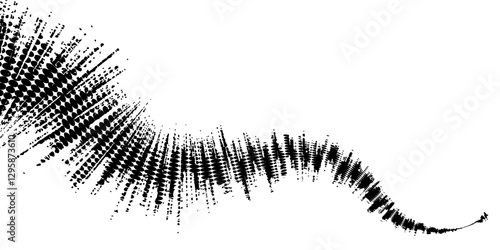 Vector retro grunge sound wave pattern. Audio equalizer halftone design with pulse effect