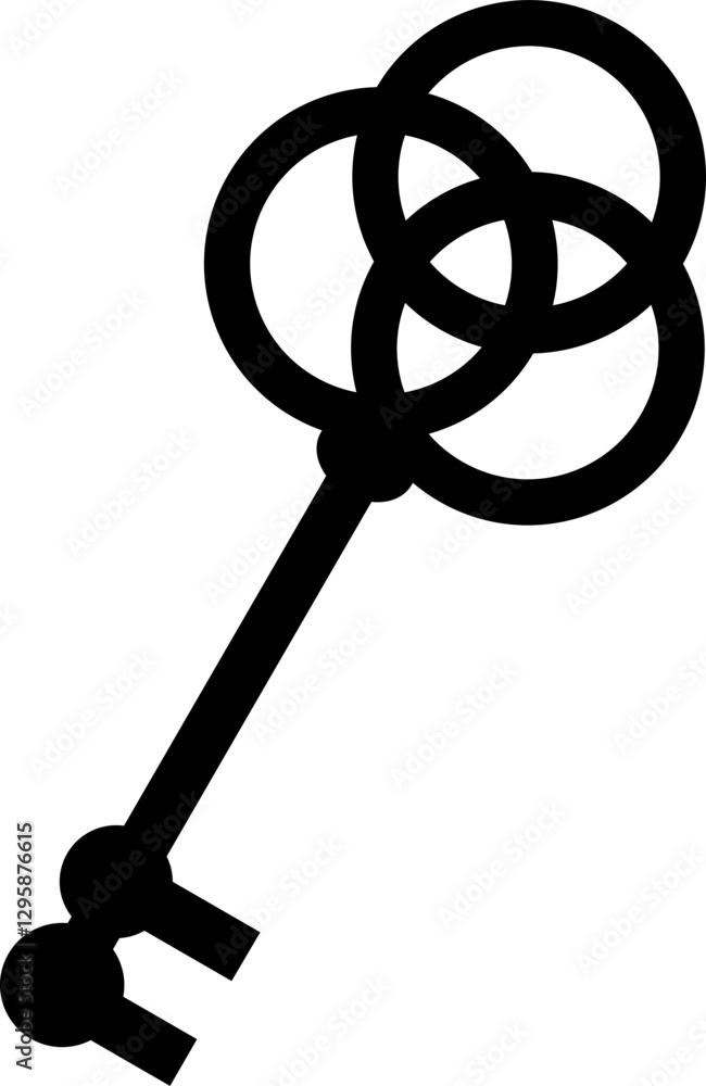 Obraz premium Cute Key Icon Silhouette Element Set