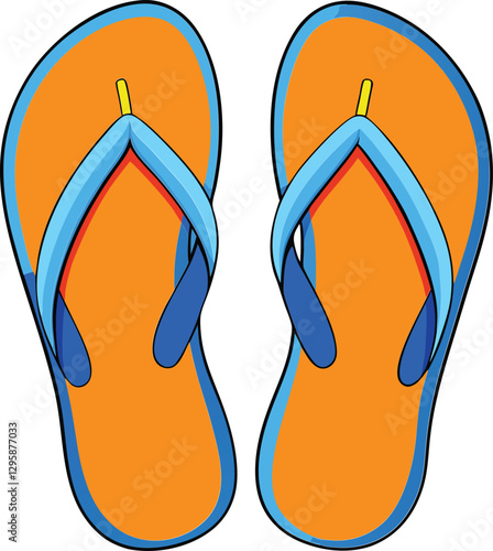 Stylish Summer Flip-Flop Vector Illustration: Perfect for Beachwear and Vacation-Themed Designs