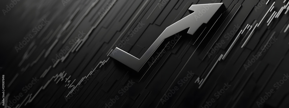 Simple, minimal logo of an arrow pointing up, with a trading chart in the background
Simple, minimal logo of an arrow pointing up, with a trading chart in the background