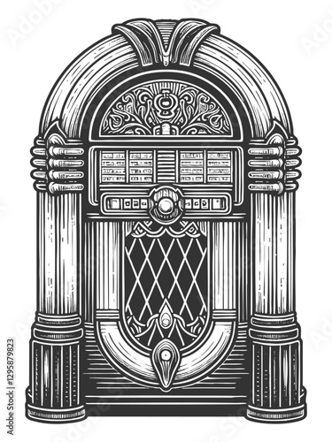 Jukebox Retro Music vector illustration