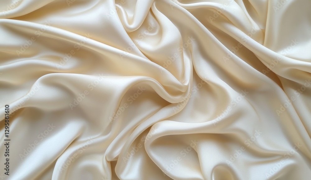 Creamy silk drapes, studio shot, luxurious fabric Creamy silk drapes, studio shot, luxurious fabric