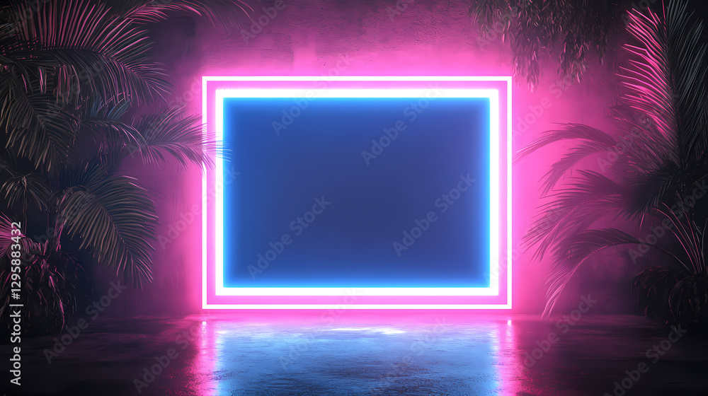 Neon Lights and Tropical Plants Neon Lights and Tropical Plants