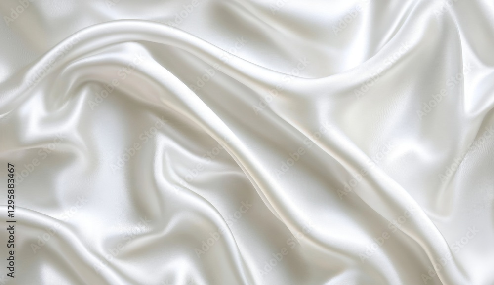 Obraz premium Smooth white silk fabric drapes, abstract background